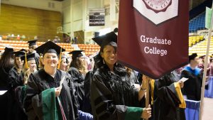 Graduate College students at commencement
