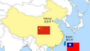 Map showing China and Taiwan