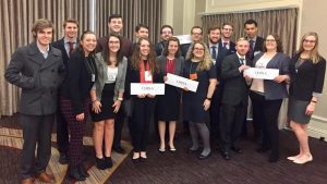 MSU students holding up "China" signs at Model UN competition
