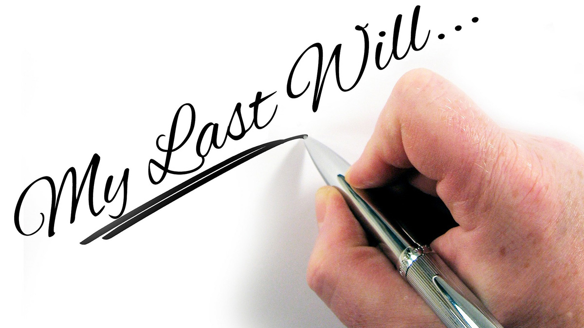 A hand writing "My Last Will."