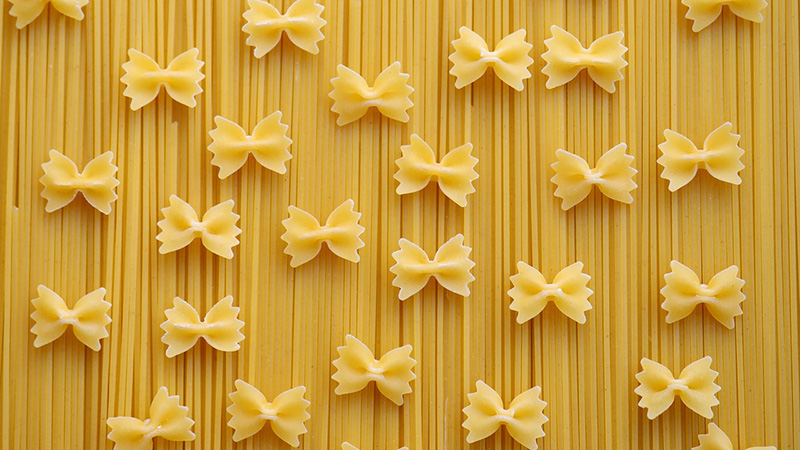 Uncooked white pasta
