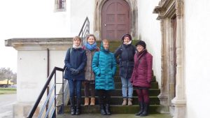 Dr. Austra Reinis with students in Dessau, Germany.