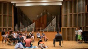 students practice in Ellis Hall