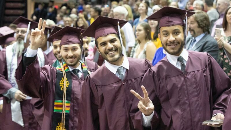 Three #BearGrads celebrate at commencement.