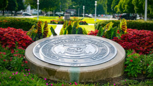 The Missouri State seal on campus.