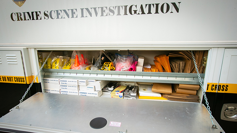 Items to conduct a crime scene investigation.