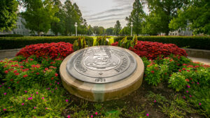 The Missouri State seal at the historic quad on campus.