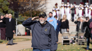 Veteran saluting.