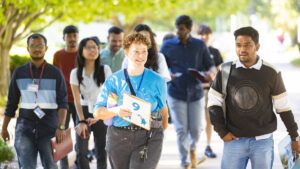 New international students tour Missouri State's campus.