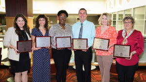 From left to right: Carrie Crews, Christina Bowles, Daezia Smith, Dr. Paul Durham, Dr. Ann Rost and Dr. Suzanne Walker-Pacheco.