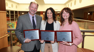 From left to right: Dr. Alan Tinkler, Juli Panza and Dr. Rebecca Woodard. Not pictured Dr. David Cornelison and Jennifer A. Johnston.