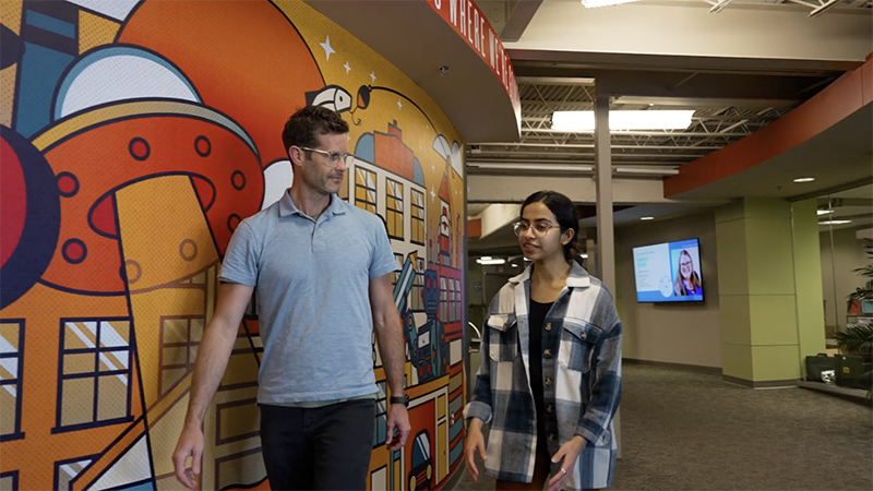 Through grant-supported internships, efactory members like Nic Lamphear, founder of OMNI RTLS, welcomed new talent like Abisha Ghimire, a recent Missouri State computer science graduate, into their companies and introduced diverse skill sets into their startups.