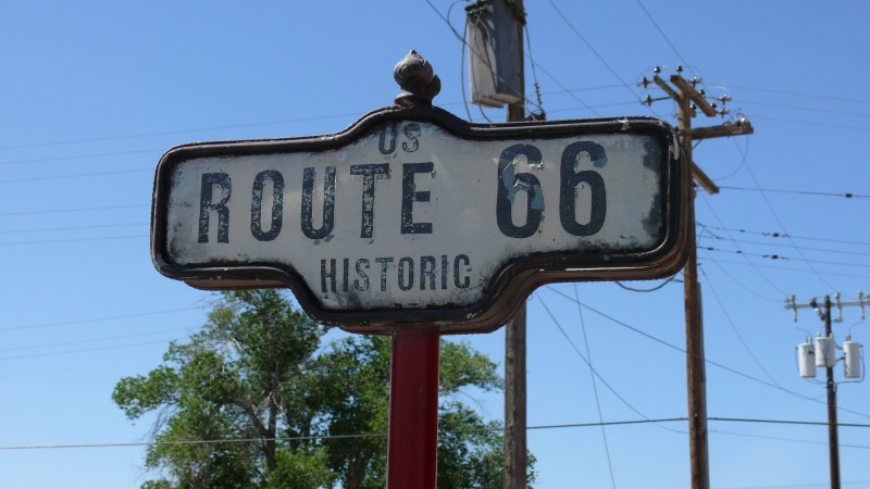 A Route 66 Historic sign.
