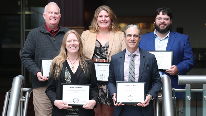 Darren Weinberg, back left, Kaleigh Pickett, Dr. William Sandel; Suzanne Mwengi, front left, Dr. Jason McCollom