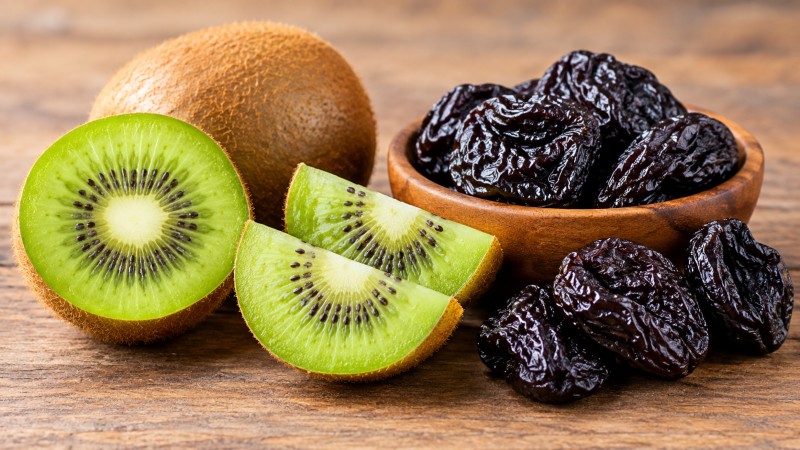 Kiwis and prunes.