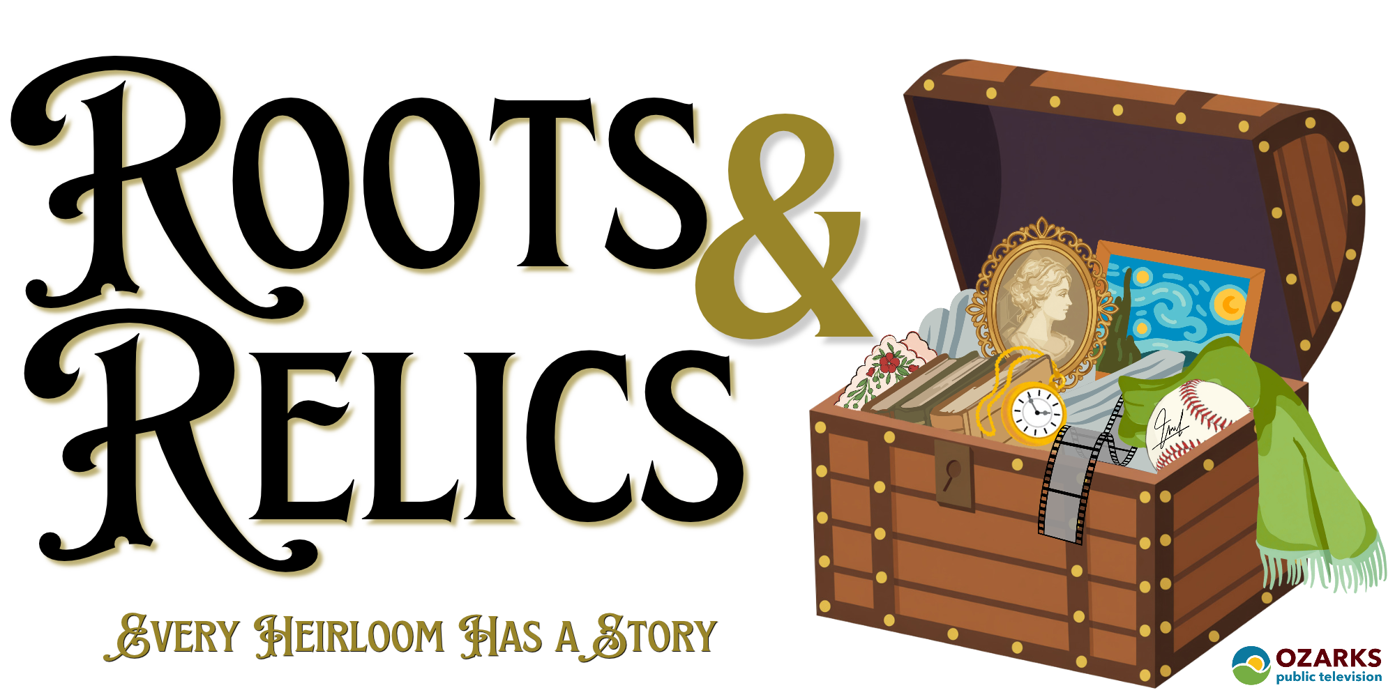 Roots & Relics logo.