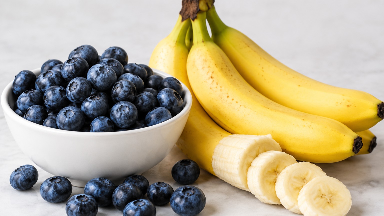 Blueberries and bananas.